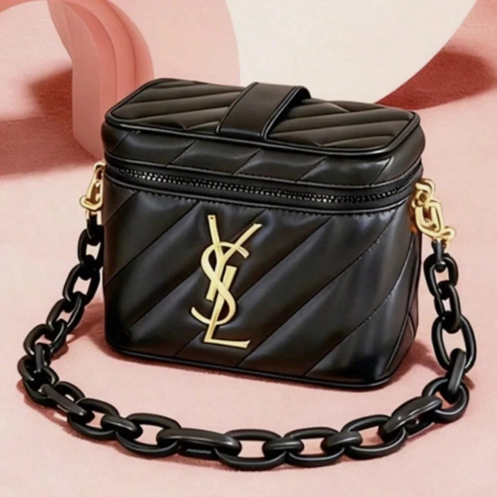 Saint Laurent Black Quilted Bag with Gold YSL Hardware - Picture 13 of 14